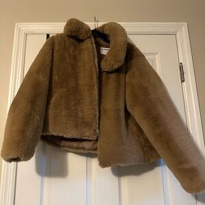 Old Navy Brown Faux Fur Jacket